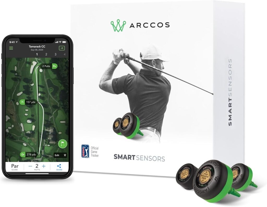 Arccos Smart Sensors: Automatic Golf Game Tracking System, A.I. Powered GPS Rangefinder  Smart Club Distances