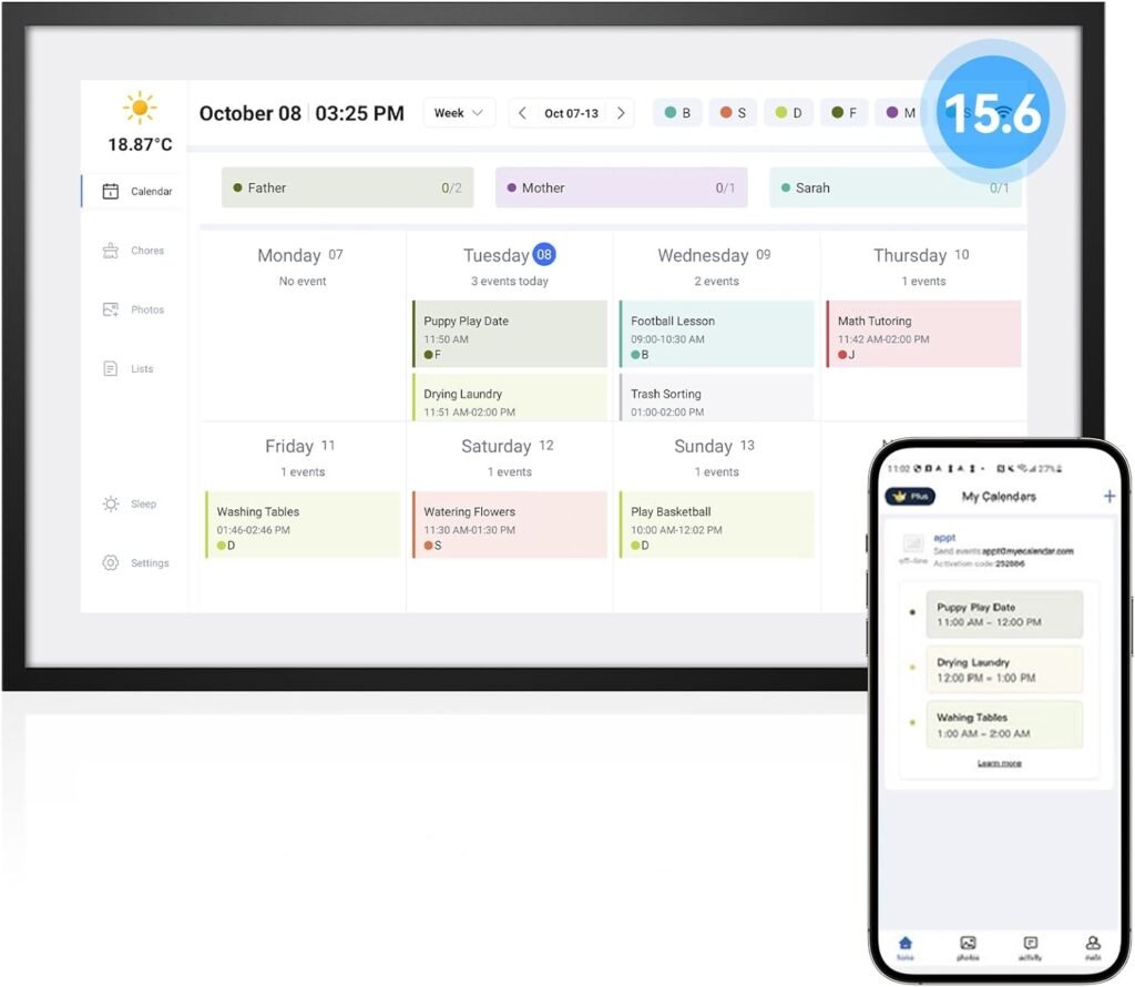 Calendar,Digital Calendar,15.6inch Large Digital Calendar FHD Resolution 1920 * 1080,Smart Touchscreen Interactive Display for Family Schedules - Wall Mount Included-32G5G Calendar,Digital Calendar,15.6inch Large Digital Calendar FHD Resolution 1920 * 1080,Smart Touchscreen Interactive Display for Family Schedules - Wall Mount Included-32G5G