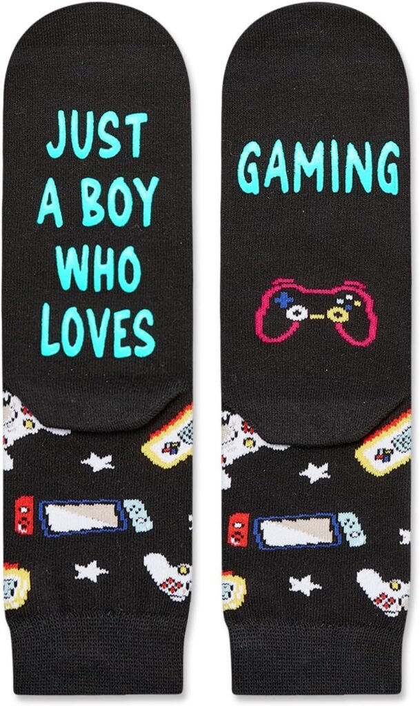 Gaming Socks for Kids - Video Game Gifts for Adult,Gaming Gifts for Teen Boys, Gamer Stocking Stuffers