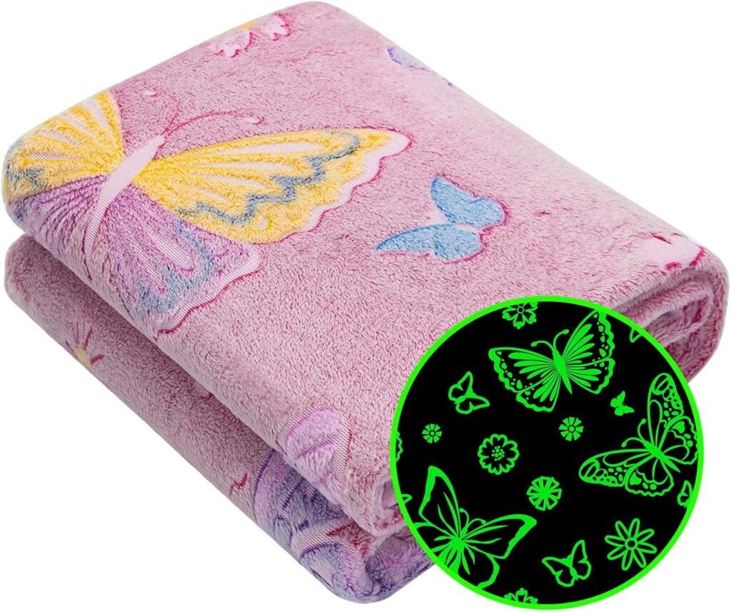 Glow in The Dark Blanket Game Controller Throw Blanket, Gamer Gifts Toys for Kids Boyfriend, Boys Teen Soft Cozy Gaming Blanket Gamer Gifts Game Decor Blankets for Home Bedroom 50x60