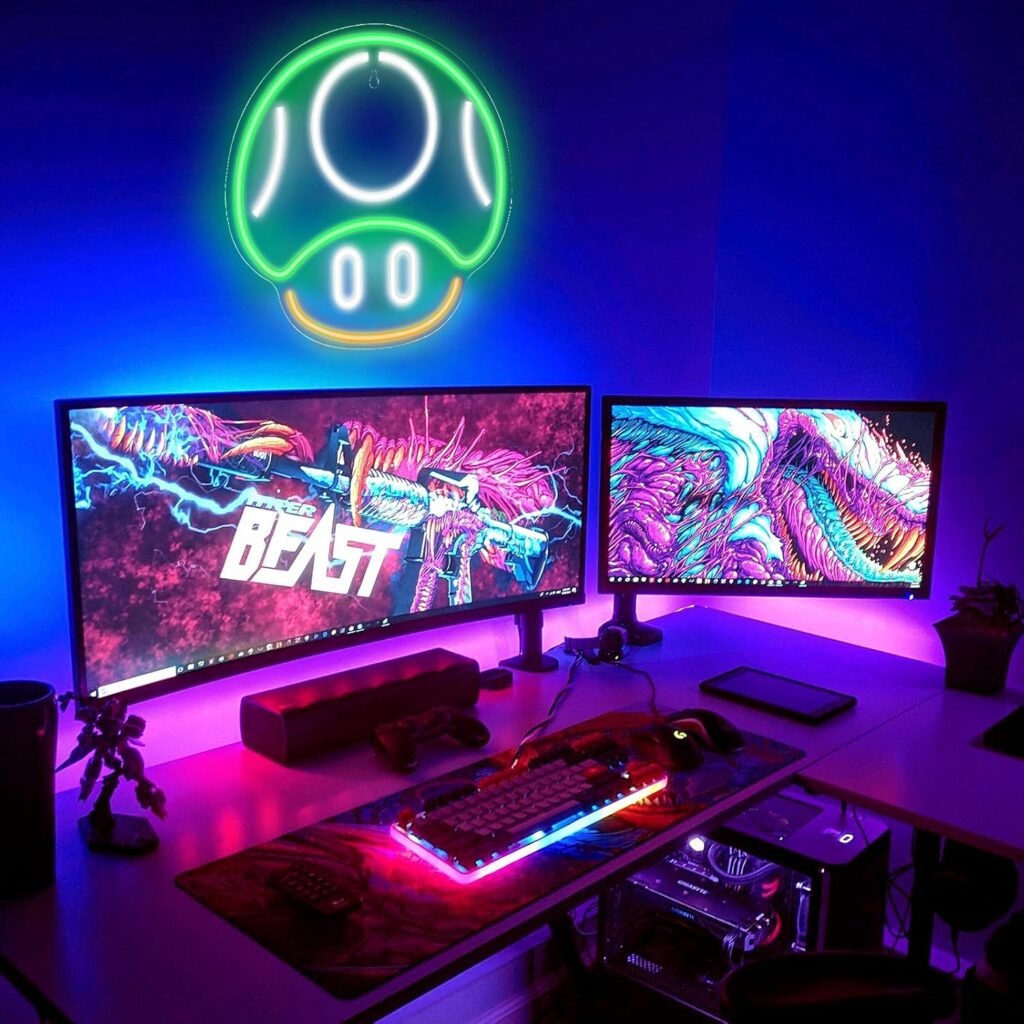 Kavaas Gamer Neon Sign, Game Controller Neon Sign for Gamer Room Decor - Gaming Neon Sign for Teen Boy Room Decor, LED Game Neon Sign Gaming Wall decor - Best Gamer Gifts for Boys, Kids
