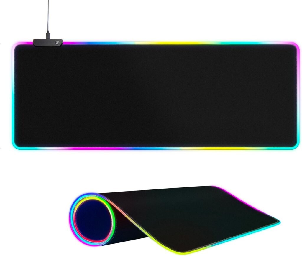 Large RGB Gaming Mouse Pad -15 Light Modes Touch Control Extended Soft Computer Keyboard Mat Non-Slip Rubber Base for Gamer Esports Pros 31.5X11.8 in Large RGB Gaming Mouse Pad -15 Light Modes Touch Control Extended Soft Computer Keyboard Mat Non-Slip Rubber Base for Gamer Esports Pros 31.5X11.8 in