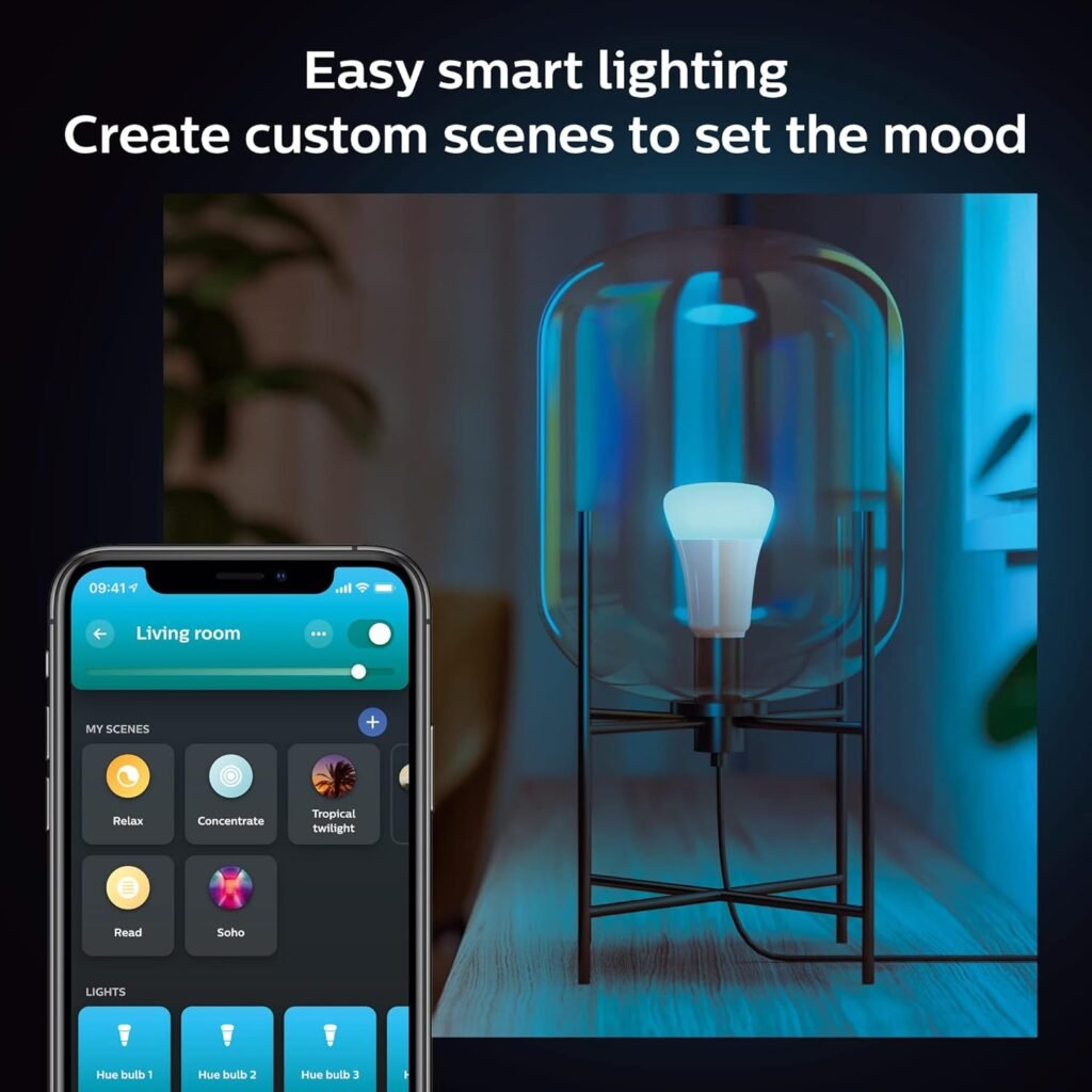 Philips Hue Smart 60W A19 LED Bulb - White Ambiance Warm-to-Cool White Light - 2 Pack - 800LM - E26 - Indoor - Control with Hue App - Works with Alexa, Google Assistant and Apple Homekit