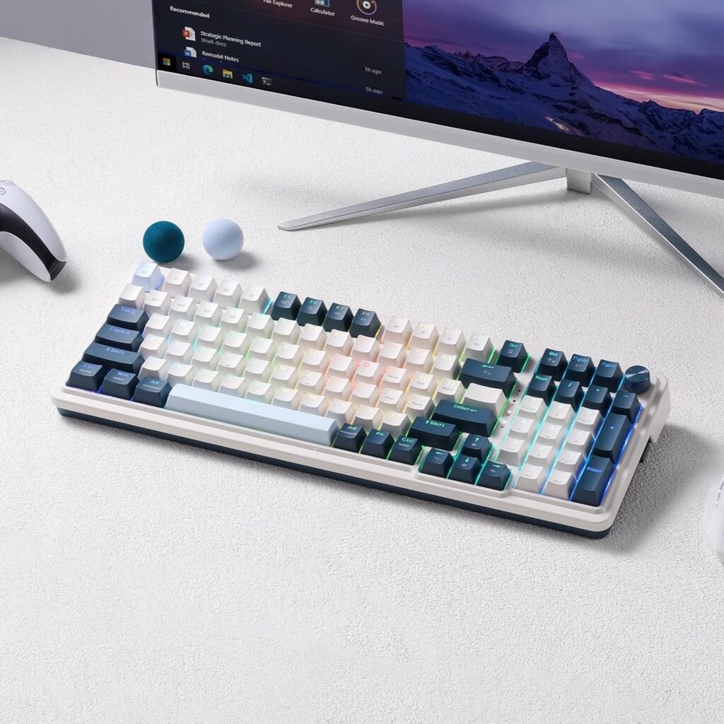 Redragon K686 PRO SE 98 Keys Wireless Gasket RGB Gaming Keyboard, 3-Mode Anime Mechanical Keyboard w/Hot-Swap Socket, Dedicated Knob Control  5-Layer Noise Dampening, Custom Hi-Fi Linear Switch