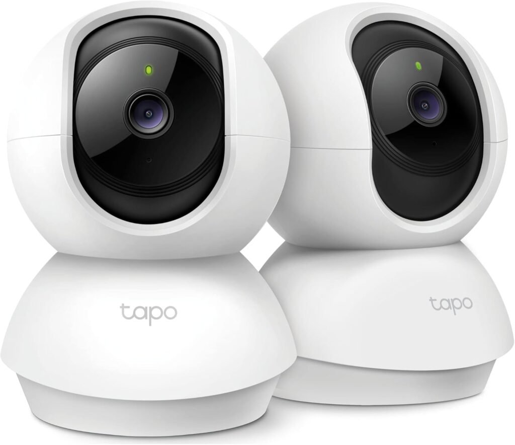 TP-Link Tapo 2K Pan/Tilt Security Camera for Baby Monitor, Dog Camera w/Motion Detection, 2-Way Audio, Siren, Night Vision, Cloud  SD Card Storage, Works with Alexa  Google Home, 2-Pack (C210P2)