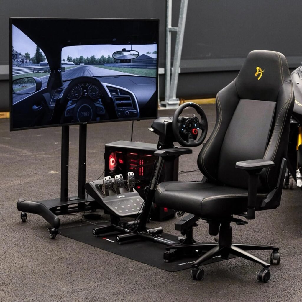 Arozzi Velocita Universal Racing Simulator Cockpit Compatible with Most Racing Sim Gear and Gaming Chairs Collapsible Telescopic and Portable - Black