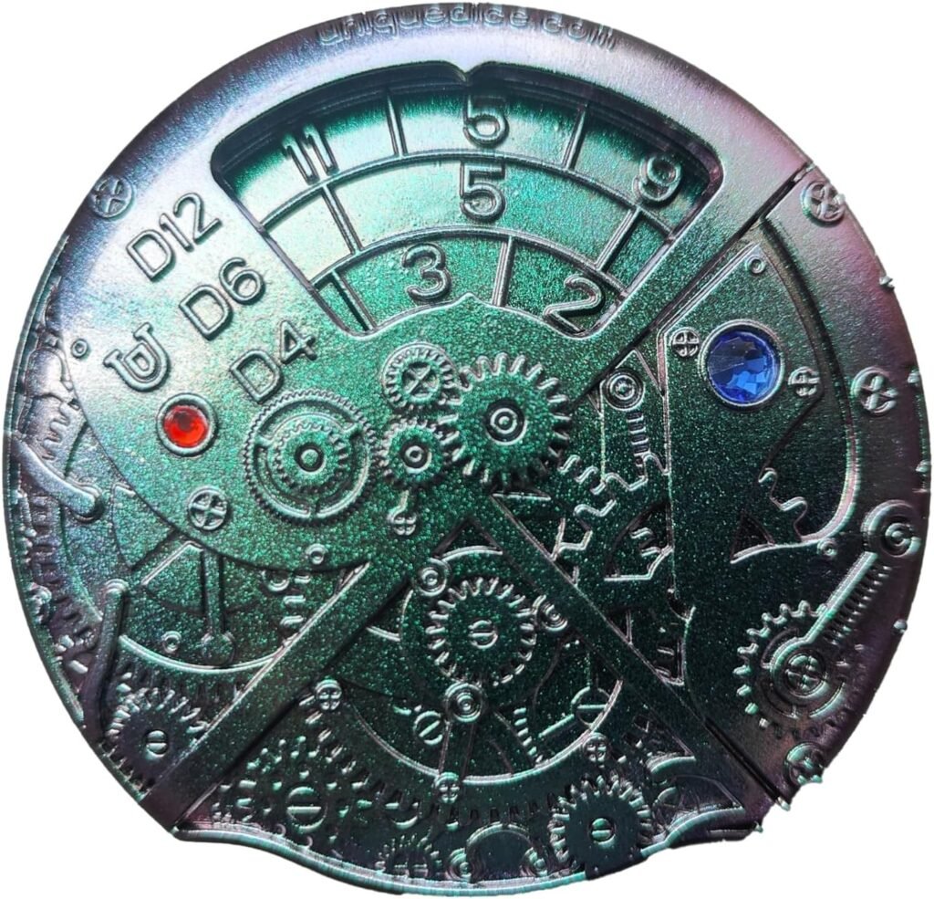 Chameleon 7 in 1 Roulette Dice DND Spinner from Unique Dice for Dungeons and Dragons TTRPG Mechanical Metal Gear Wheel DD Pocket D20 Fidget Dice Cool Gaming Gift Set