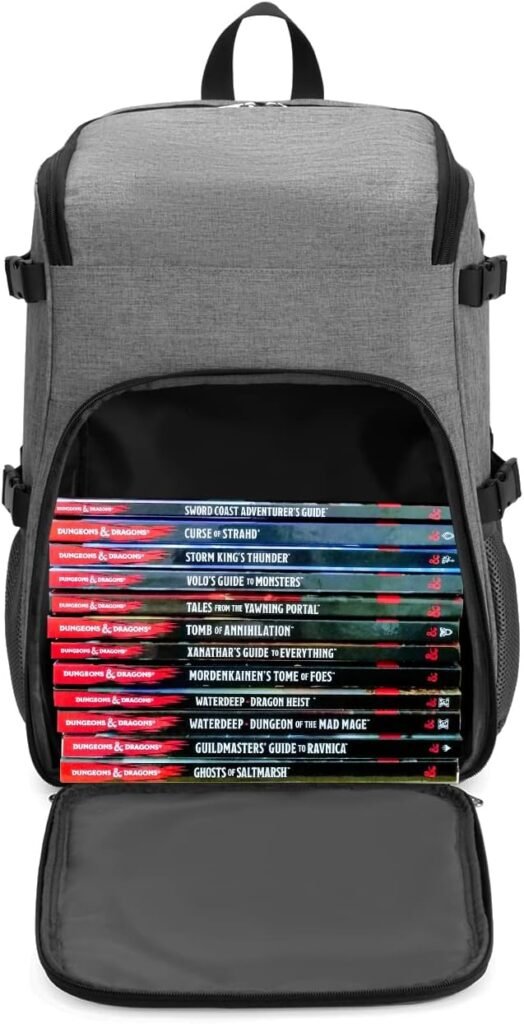 Dnd Backpack Dungeons Dragons Carrying Bag Tabletop Player Miniature Storage Rpg Adentures Gaming Bag Travel Board Game Case (black)