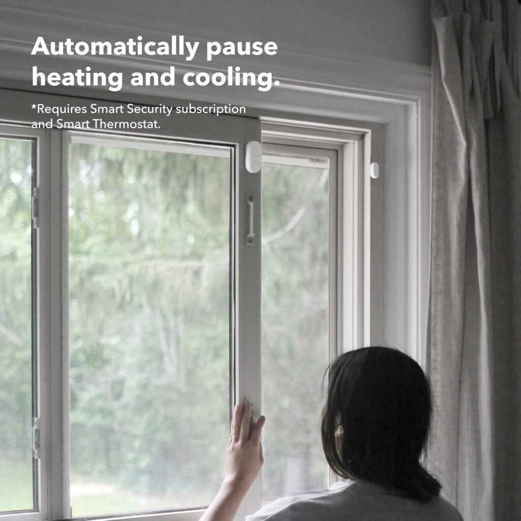 ecobee Smart Sensor for Doors  Windows 2 Pack - Wifi Contact Sensor for Home Security, Energy Savings - Compatible with Smart Thermostats - Temperature sensor, white