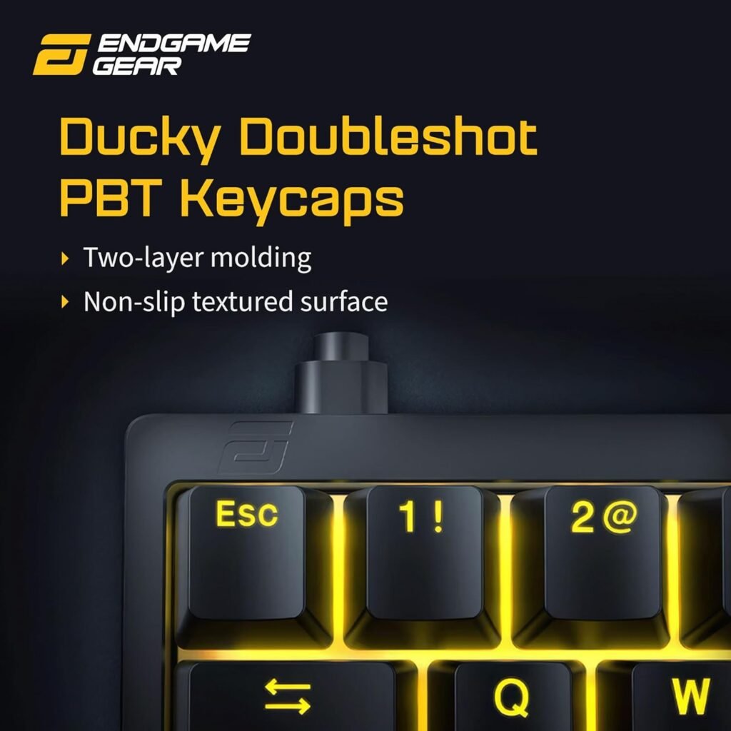ENDGAME GEAR KB65HE Gaming Keyboard, ANSI US – Hall Effect Technology, Gateron KS-37B Switches, Aluminum Body, Ducky Doubleshot PBT Keycaps, RGB Lighting