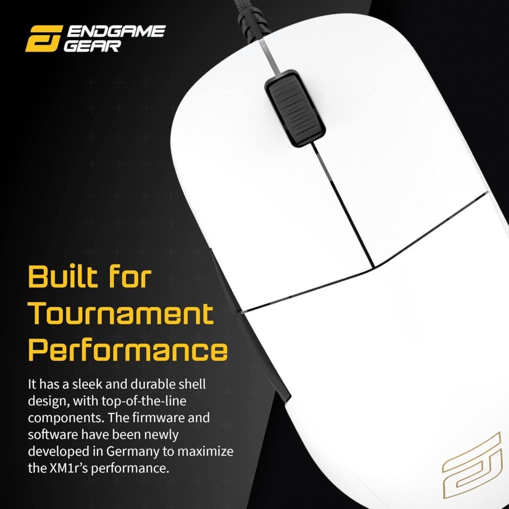 ENDGAME GEAR XM1r Gaming Mouse, Programmable Mouse with 5 Buttons and 19,000 DPI, White
