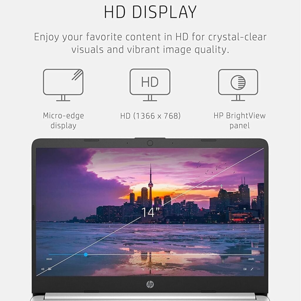 HP 14 Laptop • Back to School Limited Edition with Microsoft 365 • 4-Core Intel CPU • 16GB RAM • 1600GB Storage (64GB OnBoard • withHP P500 512GB External SSD + 1TB OneDrive) • Snow White • Win 11