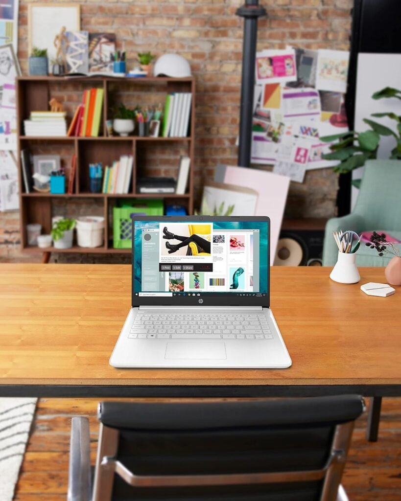 HP 14 Laptop, Intel Celeron N4020, 4 GB RAM, 64 GB Storage, 14-inch Micro-edge HD Display, Windows 11 Home, Thin  Portable, 4K Graphics, One Year of Microsoft 365 (14-dq0040nr, Snowflake White)