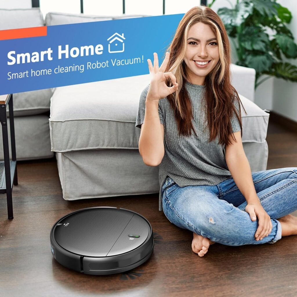 MAMNV Robot Vacuum and Mop Combo, WiFi/App, Robotic Vacuum Cleaner with Schedule, 2 in 1 Mopping Robot Vacuum with Watertank and Dustbin, Self-Charging, Slim, Ideal for Hard Floor, Pet Hair, Carpet