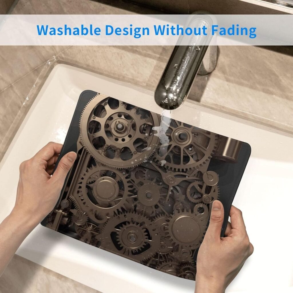 Mousepad Washable Gaming Mousepad for Wireless Mouses Steampunk Mechanical Gears Mousepad with Non-Slip Rubber Base Desk Mat Square Mouses Mat Waterproof Mouses Pad for Desk Laptop Office 7 x 8.6 in