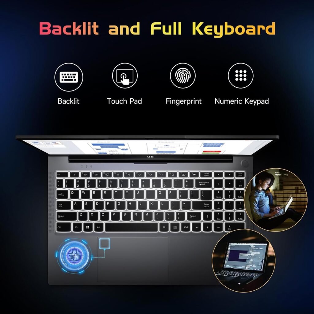 NIMO 15.6 FHD Student Laptop, 16GB RAM, 1TB SSD, Intel Pentium Quad-Core N100(Beat to i3-1115G4, Up to 3.4GHz), 2 Years Warranty, Backlit Keyboard, Fingerprint, Win 11, Rose Gold