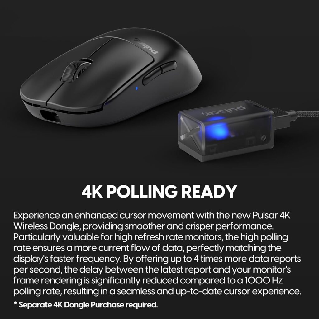 Pulsar Gaming Gears X2H Mini Wireless Gaming Mouse, Ultra Lightweight 1.83 oz (52 g), Symmetrical, Optical Switch, 2.4 Ghz 1 ms, 26000 DPI, PAW3395 Sensor (Mini, Wireless, Black)