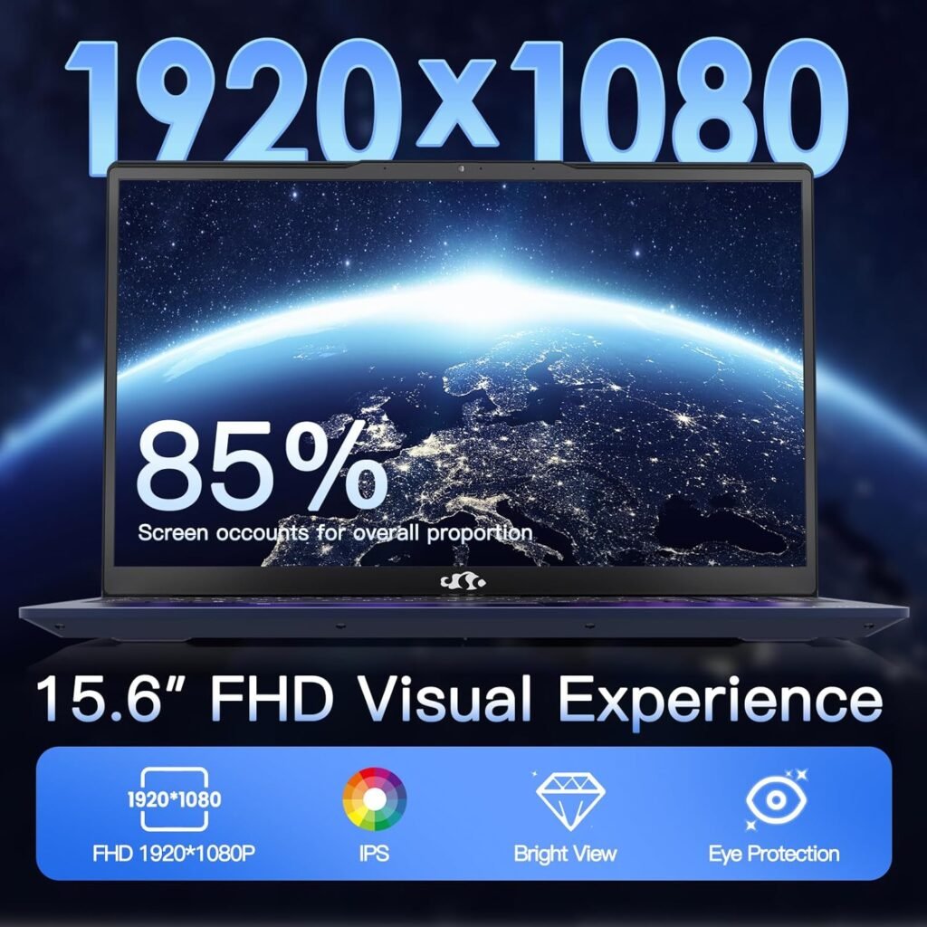 15.6 FHD IPS Student Laptop Computer, 16GB RAM 1TB SSD, 4-Cores Pentium N100 (Beat i3-1115G4, Up to 3.4GHz), Backlit Keyboard, Fingerprint,2 Years Warranty, WiFi 6, Win 11 H