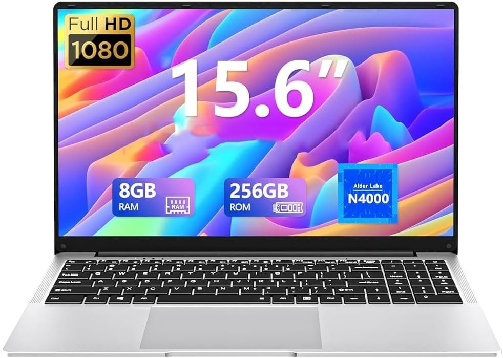 15.6 Inch Traditional Laptop Computers, Notebook Computer 8GB RAM Laptops 256GB SSD, Lap top N4000, Full HD 1920X1080 Display WiF5 Mini-HDMI 180 Angle Opening Netbook for Student Business Work 15.6 Inch Traditional Laptop Computers, Notebook Computer 8GB RAM Laptops 256GB SSD, Lap top N4000, Full HD 1920X1080 Display WiF5 Mini-HDMI 180 Angle Opening Netbook for Student Business Work