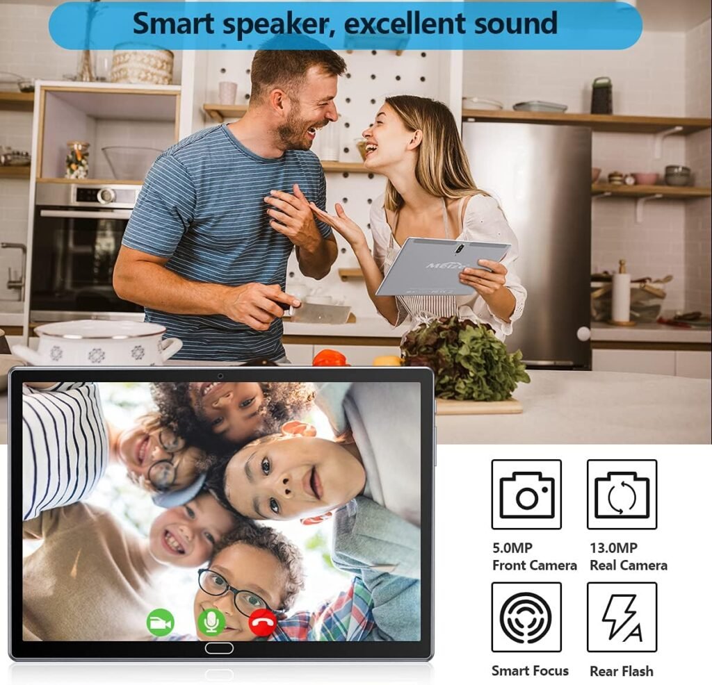 2 in 1 Tablet 10.1 Inch, Android 13.0 Tablets, 64GB/128GB ROM, Dual 4G Cellular with Keyboard, 18MP Camera, Octa-Core Processor, WiFi, GPS, Bluetooth, Google Certified Tablet PC (2024 Gray)