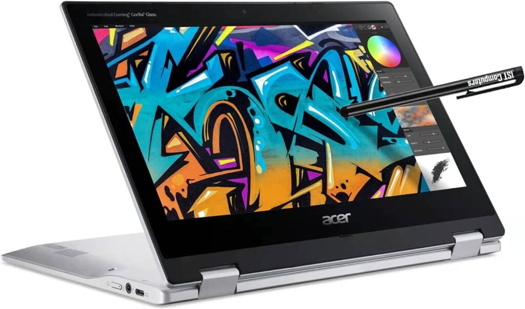 acer Spin 311-2H 11.6 2-in-1 Touchscreen Chromebook (Intel 4-Core Celeron N4000, 64GB eMMC, 4GB RAM, Stylus, Webcam, IPS) Flip Convertible Home  Education Laptop, IST Computers Pen, Chrome OS