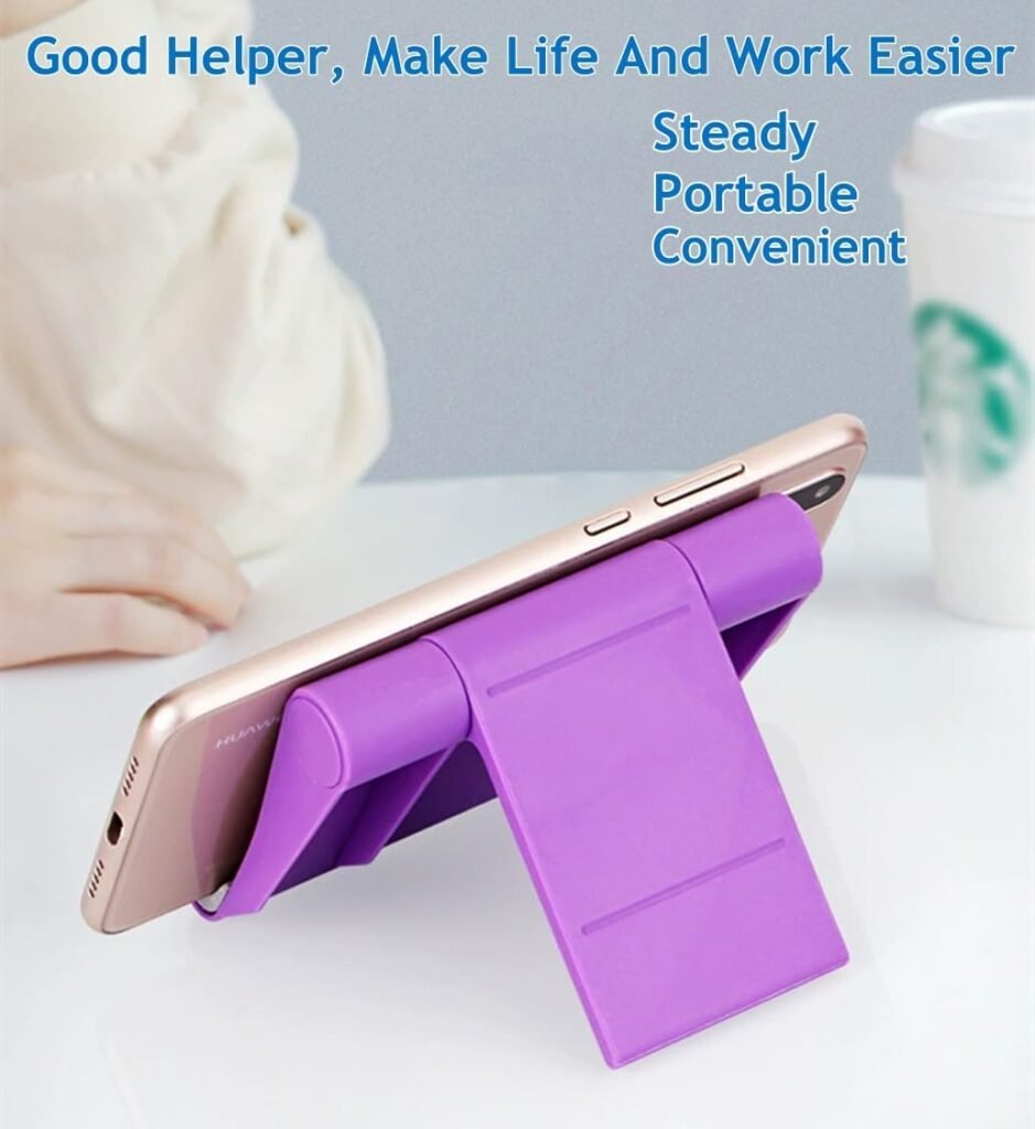 Adjustable Foldable Cell Phone Stand for Desk, Compatible with Most Smartphones and Tablets, Fits Devices up to 10 Pounds