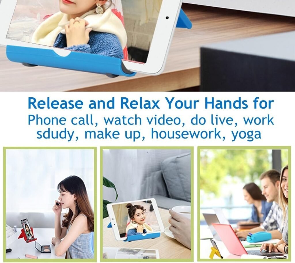Adjustable Foldable Cell Phone Stand for Desk, Compatible with Most Smartphones and Tablets, Fits Devices up to 10 Pounds