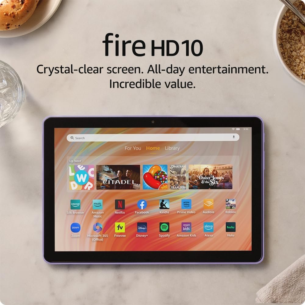 Amazon Fire HD 10 tablet (newest model) built for relaxation, 10.1 vibrant Full HD screen, octa-core processor, 3 GB RAM, 32 GB, Ocean