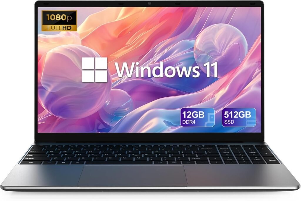 ApoloSign 15.6 Full HD Laptop, 12GB RAM, 512GB SSD, Expandable to 1TB, Intel N5095 Processor, Dual-Band WiFi, 178° Viewing Angle, Dual Speakers-Gray