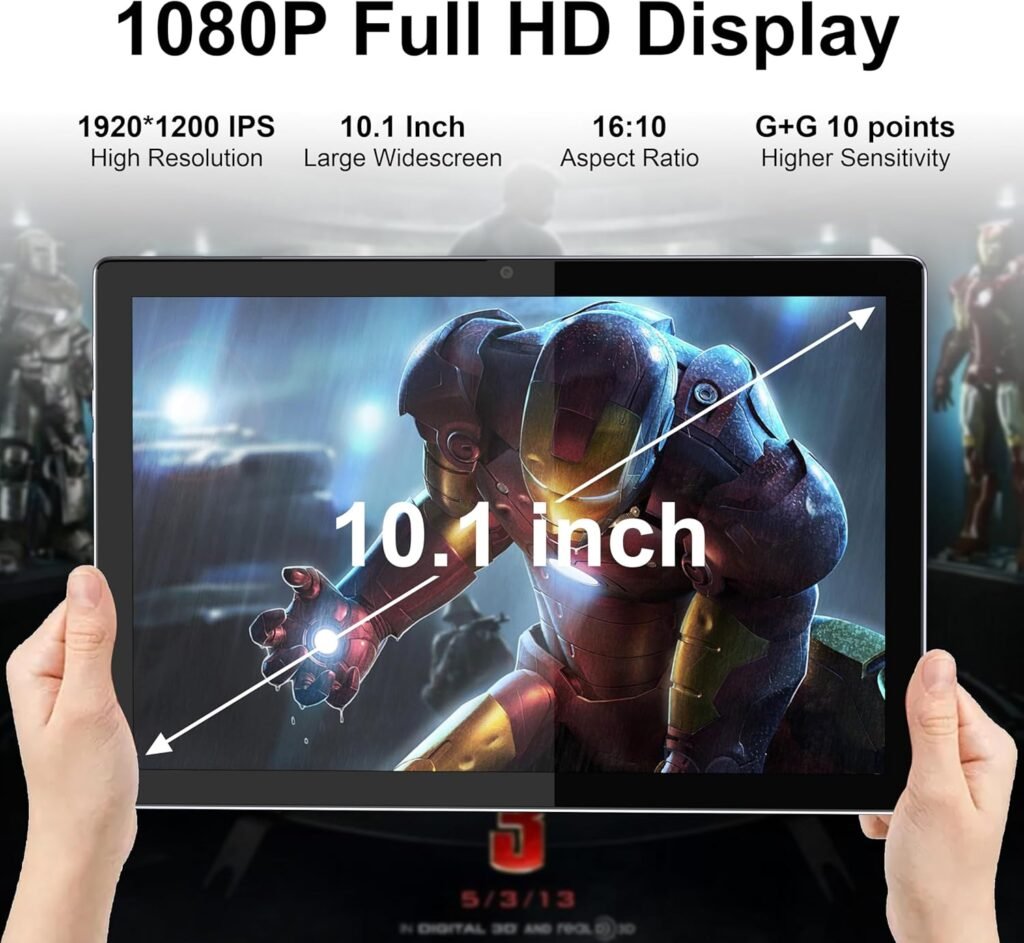 BYYBUO SmartPad A10_L Tablet 10.1 inch Android 13 Tablets, 4GB RAM 64GB ROM Quad-Core Processor 5000mAh Battery, 1280x800 IPS HD Touchscreen 5MP+8MP Camera, Bluetooth,WiFi (Grey)