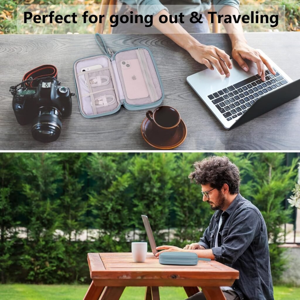 DDgro Electronics Travel Organizer, Tech Accessories Pouch Bag for Cables/Charger  Cords/Power Bank/Magic Mouse/Earphone (Small, Black)