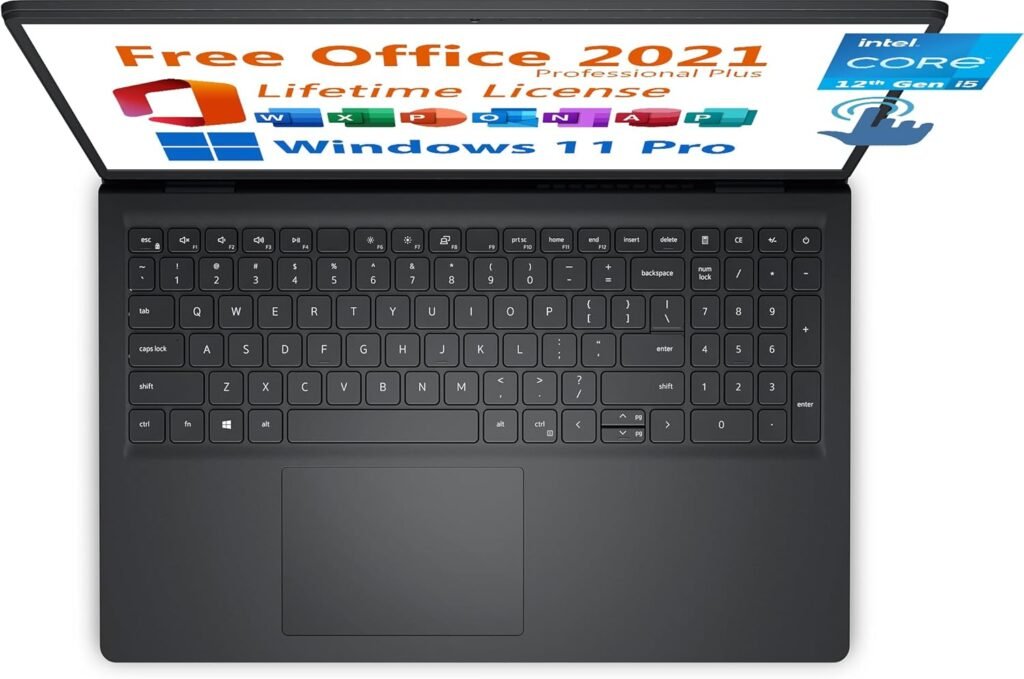 Dell 2024 Inspiron 15 Business Laptop, Free Microsoft Office 2021 with Lifetime License, 15.6 Touchscreen FHD, Intel 10-Core i5-1235U, 32GB DDR4 RAM, 1TB PCIe SSD, Windows 11 Pro, Black, 3520I512T