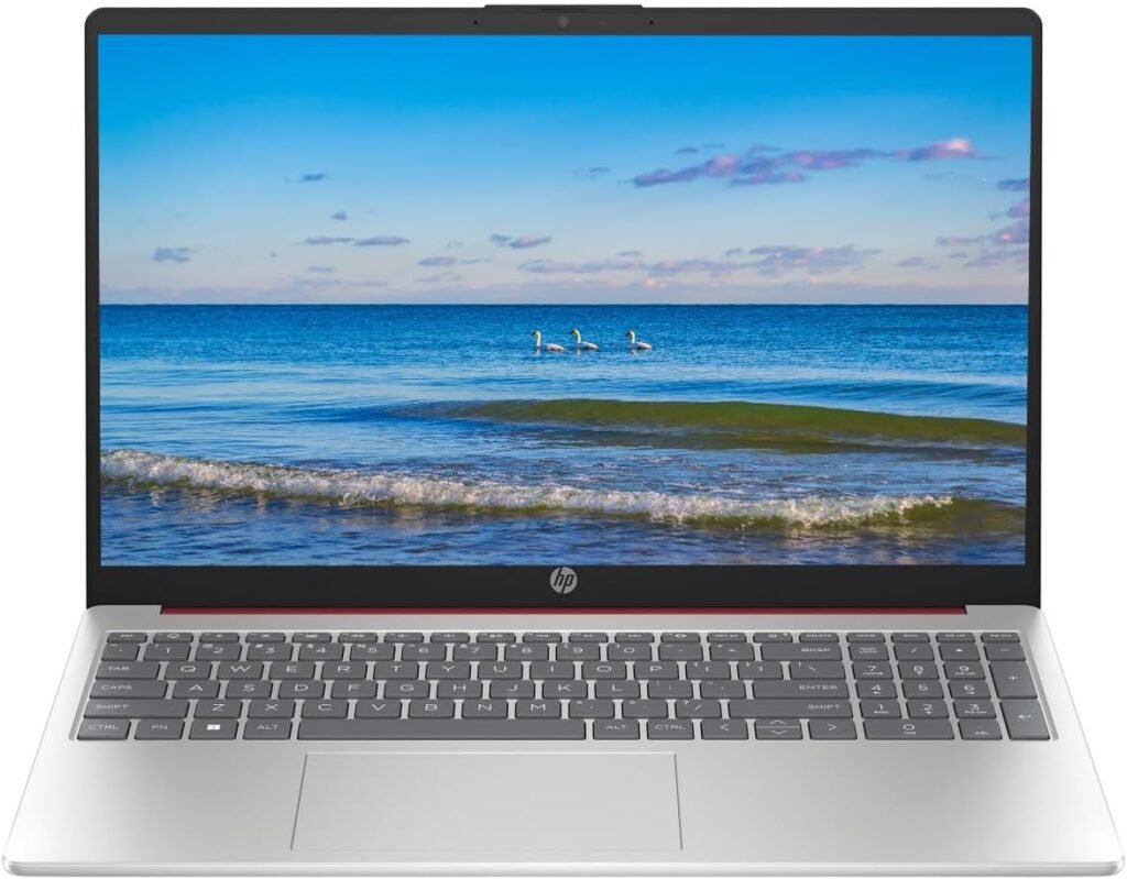 HP 2024 Portable 15 HD Micro-Edge IPS Laptop, Intel Pentium Processor Up to 3.68GHz, 16GB DDR4, 128GB SSD, HDMI, Webcam, Ultra-Fast 6th Gen Wifi, Windows 11 OS, Dale Red (Renewed)