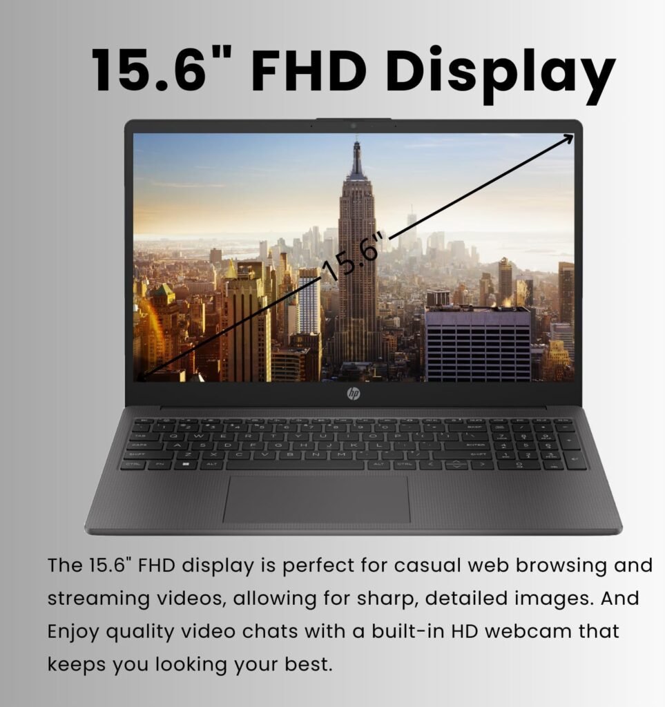 HP 255 G10 15.6 FHD Business Laptop, AMD Ryzen 7 7730U, 32GB RAM, 1TB PCIe SSD, Numeric Keypad, Webcam, Wi-Fi 6, HDMI, Windows 11 Pro, Black