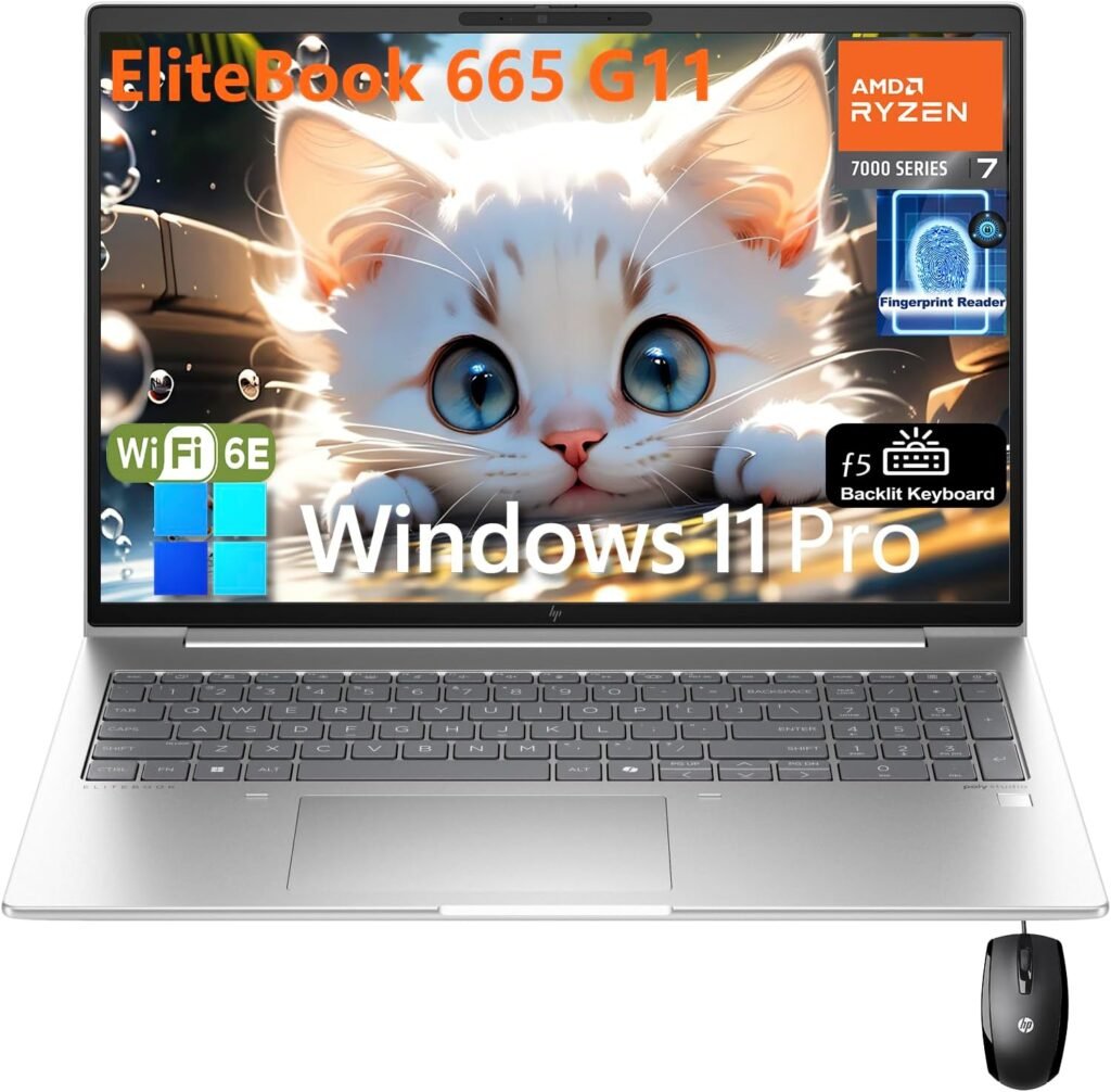 HP Elitebook 665 G11 16 FHD+ Business Laptop Computer, Octa-Core AMD Ryzen 7 7735U (Beat i7-1270P), 32GB DDR5 RAM, 1TB PCIe SSD, WiFi 6E, Backlit KB, Fingerprint Reader, Windows 11 Pro, Befectoy