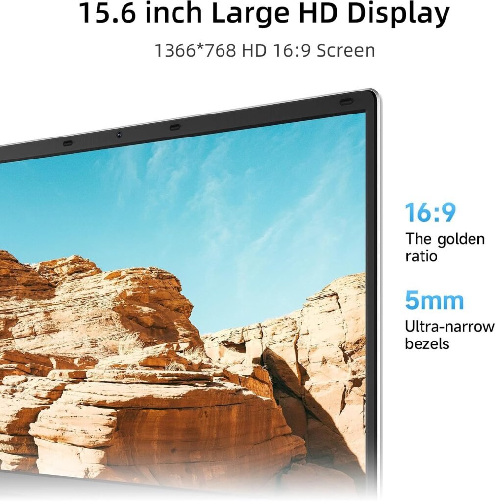 jumper Laptop, 4GB DDR4 RAM 128GB SSD, Office 365 1-Year Subscription, 5205U Processor, Windows 11 Computer with 15.6 Inch HD Display, 38Wh Battery, 2 Stereo Speakers, Type-C, USB3.0, Numeric Keypad.