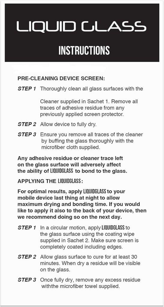 Liquid Glass Screen Protector With $350 Screen Protection for All Smartphones Tablets and Watches - Universal Fit