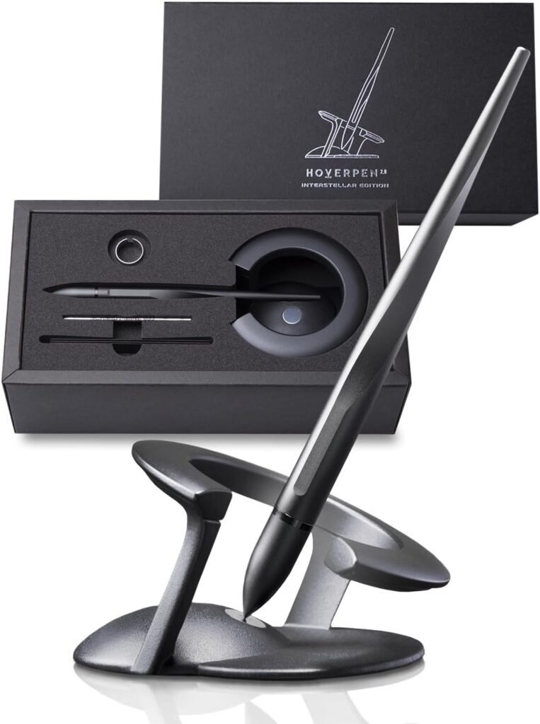 Novium Hoverpen 2.0 Interstellar Edition - Space Black, Ballpoint Pen, Unique Conversational Starter, Premium Futuristic Design, Precision Flow Ink, Schmidt Ballpoint Cartridges Novium Hoverpen 2.0 Interstellar Edition - Space Black, Ballpoint Pen, Unique Conversational Starter, Premium Futuristic Design, Precision Flow Ink, Schmidt Ballpoint Cartridges