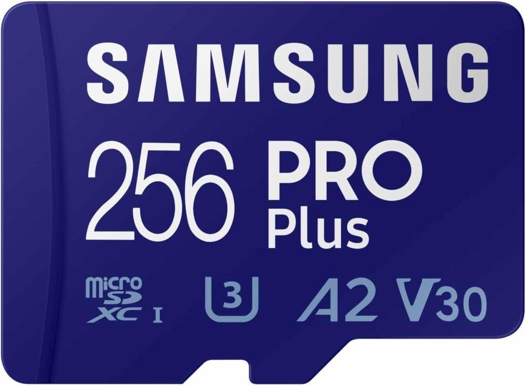 SAMSUNG PRO Plus microSD Memory Card + Adapter, 256GB microSDXC, Up to 180 MB/s, Full HD  4K UHD, UHS I, C10, U3, V30, A2, for Android Smartphones, Tablets, GoPRO, and DJI Drone (MB MD256SA/AM)
