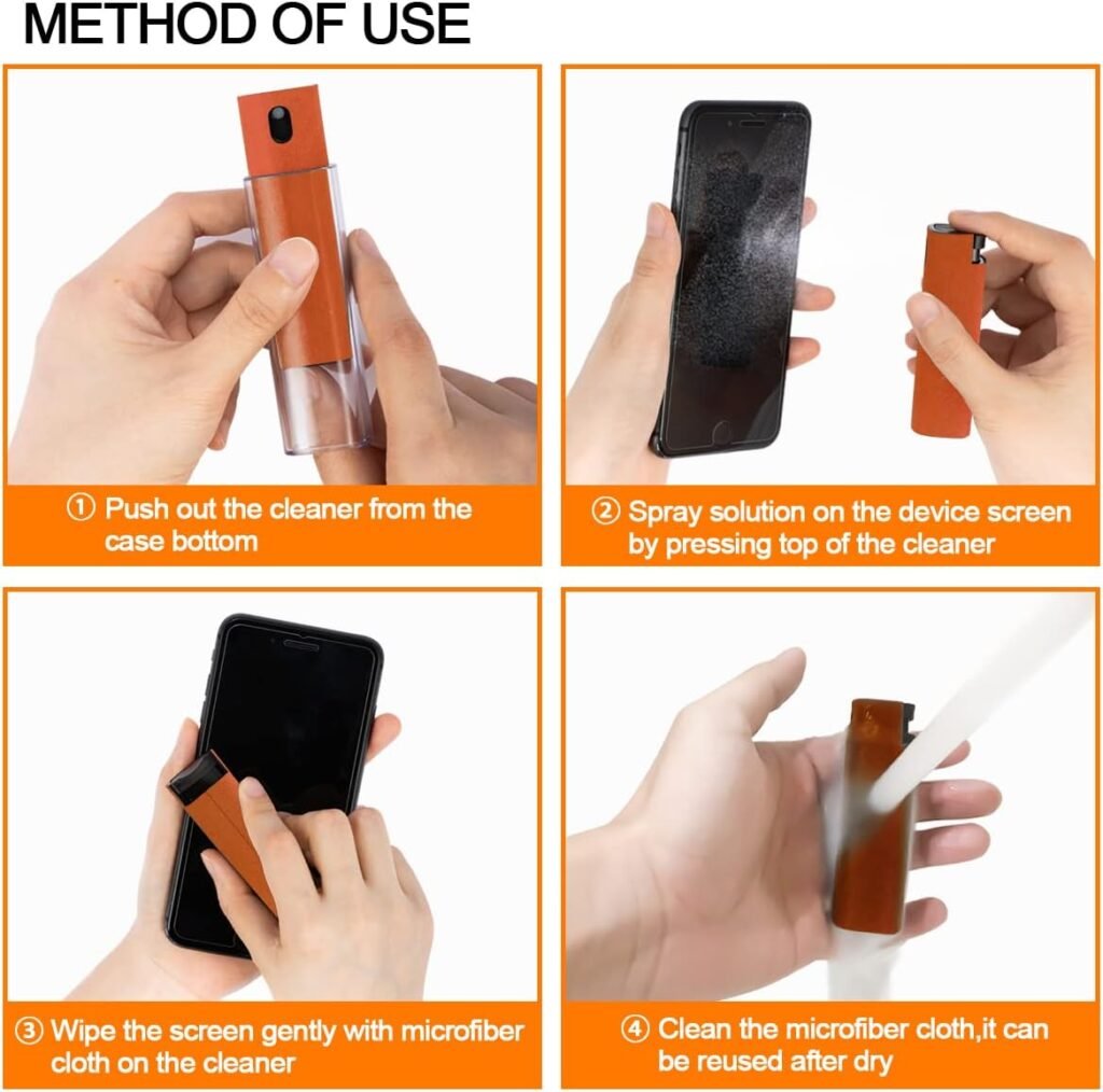 Touchscreen Mist Cleaner Spray, walrfid Electronic Screen Cleaner for TV, Laptop, Tablet, PC, Computer Monitor LCD Flat Screens, Eyeglasses - Pink