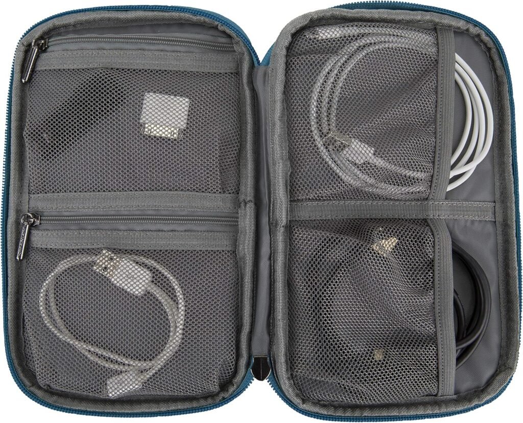 Travelon World Travel Essentials Tech Organizer, Peacock Teal