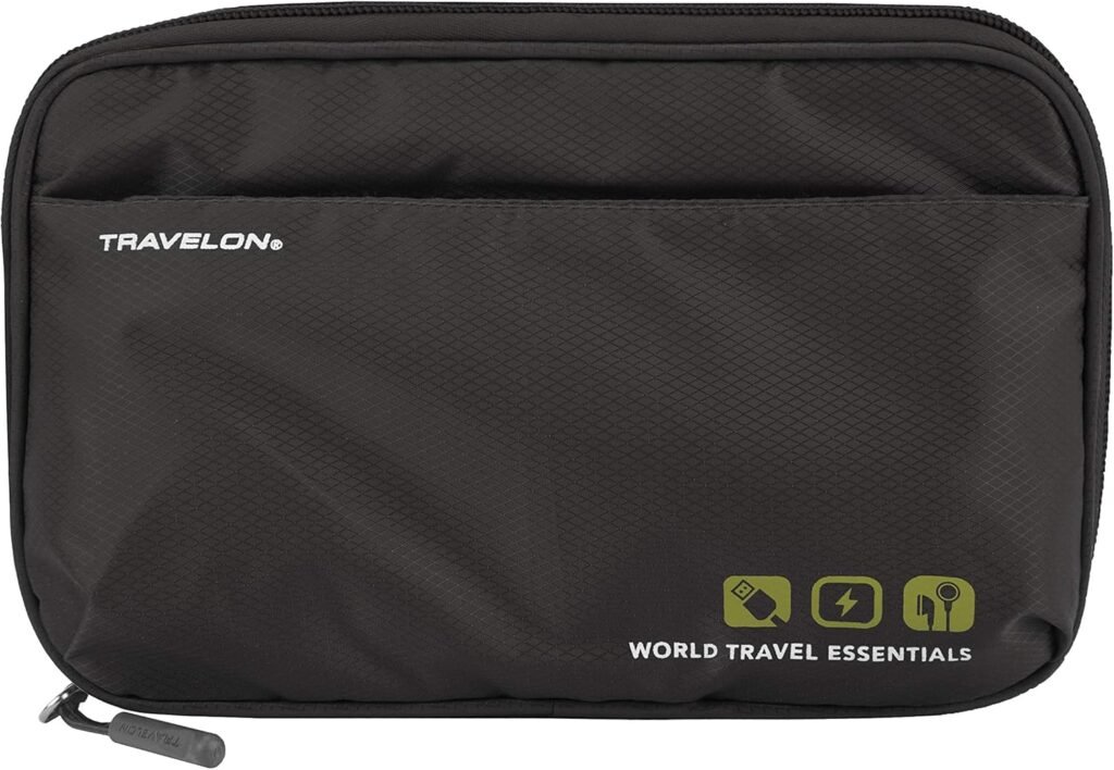 Travelon World Travel Essentials Tech Organizer, Peacock Teal