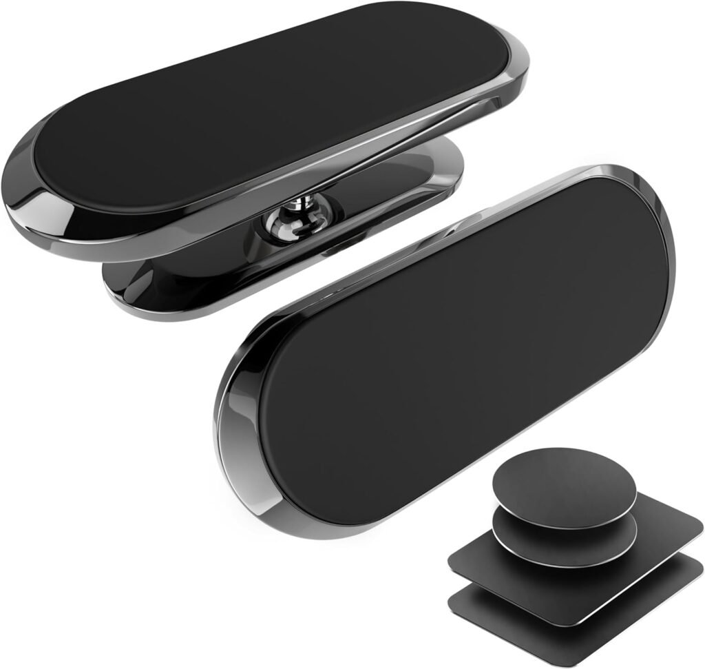 TTC 2-Pack Magnetic Phone Mount for Car, [ Magnet N52 8pcs ] [ Super Strong Magnet ] [ 4 Metal Plates ] Phone Holder for Car, for Samsung Galaxy S24, S23, S22, S21, Fit All Smartphones  Tablets
