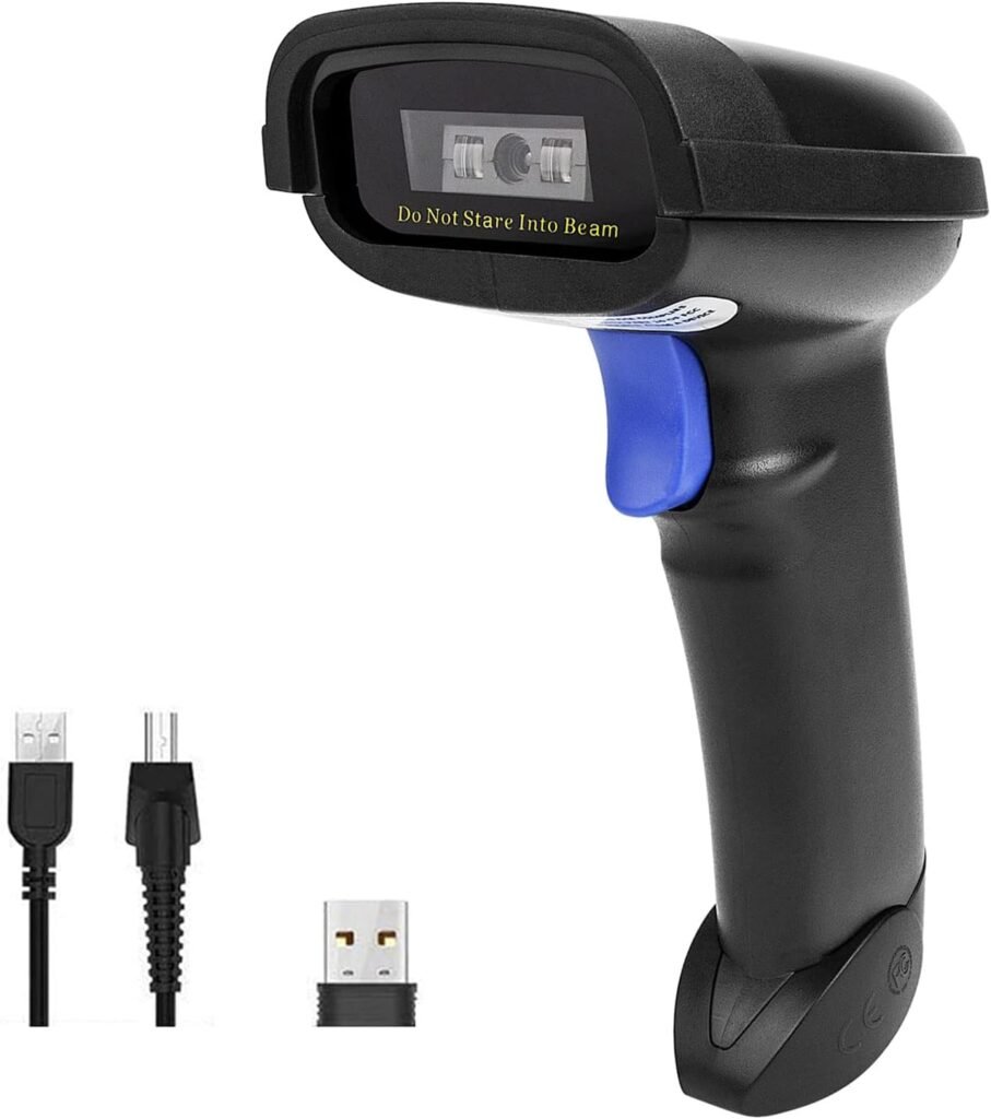 NETUM Bluetooth Barcode Scanner, Compatible with 2.4G Wireless  Bluetooth Function  Wired Connection, Connect Smart Phone, Tablet, PC, CCD Bar Code Reader Work with Windows, Mac,Android (NT-1228BC)